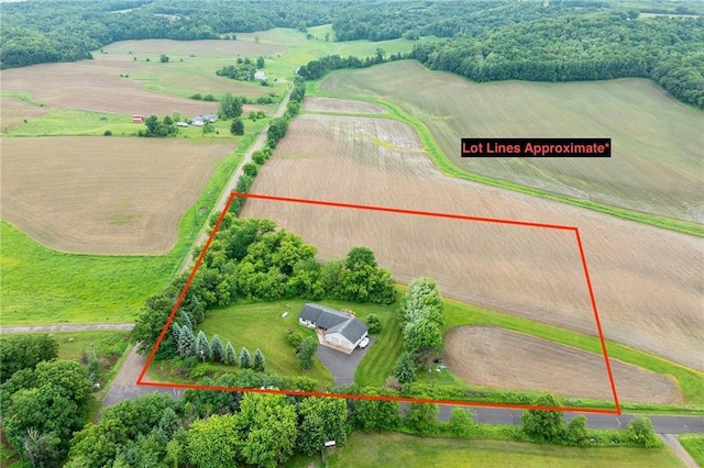 10525 Voight Rd, Fall Creek, WI 54742 - view of rural area featuring property parcel outlined and rows of crops