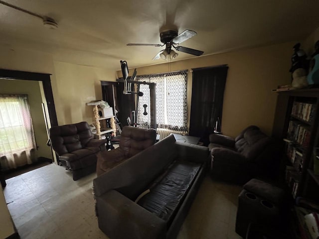 3671 E Plankinton Ave Unit 3673, Cudahy, WI 53110 - living room featuring a ceiling fan