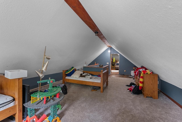N7082 Airport Rd, Beaver Dam, WI 53916 - bedroom featuring a textured ceiling and carpet floors