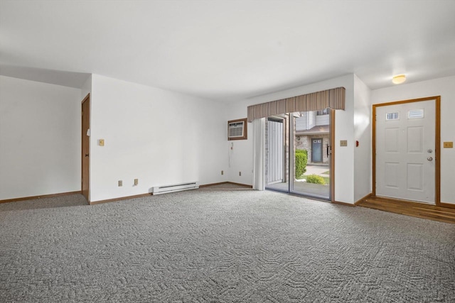 4008 81st St Unit B, Kenosha, WI 53142 - spare room with a baseboard radiator, carpet, and a wall unit AC