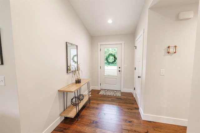 3717 White Pine Dr, Janesville, WI 53545 - entryway featuring dark wood-style flooring and recessed lighting