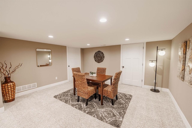 3717 White Pine Dr, Janesville, WI 53545 - dining space featuring carpet floors and recessed lighting