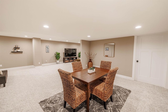 3717 White Pine Dr, Janesville, WI 53545 - dining area with carpet flooring and recessed lighting