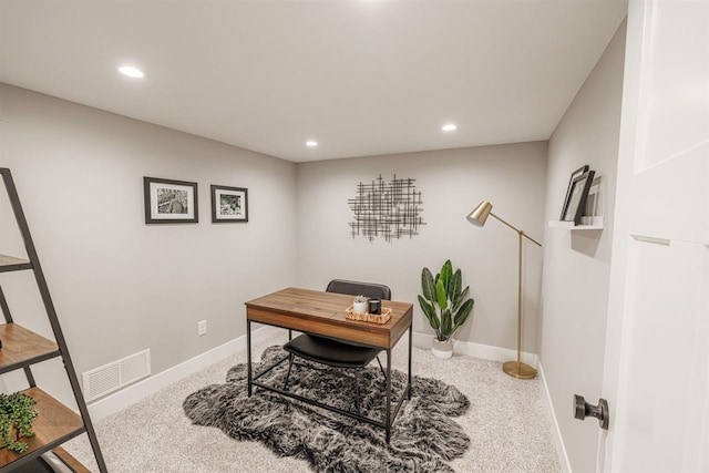 3717 White Pine Dr, Janesville, WI 53545 - carpeted home office featuring recessed lighting
