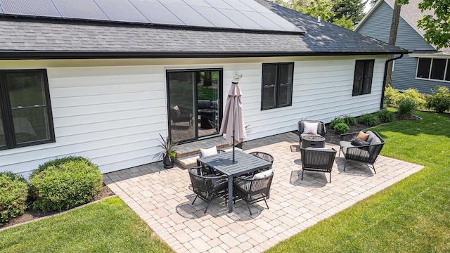 3717 White Pine Dr, Janesville, WI 53545 - view of patio with an outdoor living space with a fire pit