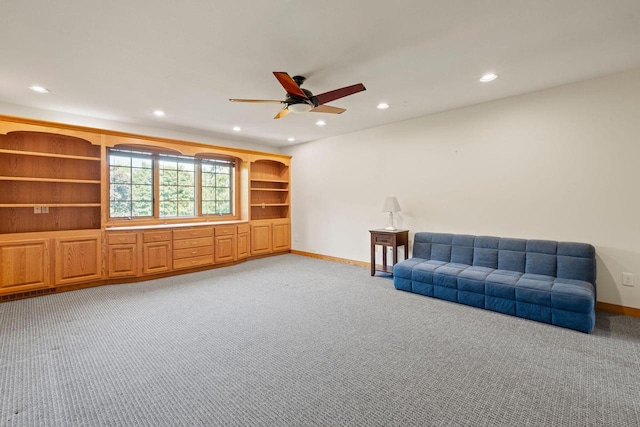 13835 Stonefield Ct, Elm Grove, WI 53122 - unfurnished room featuring light colored carpet, recessed lighting, and ceiling fan