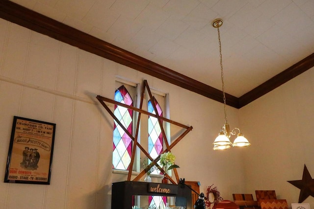 134S Main St, Stoddard, WI 54658 - detailed view of a chandelier and crown molding