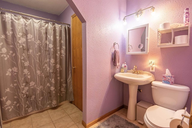 N3315 Brook Dr, Medford, WI 54451 - full bathroom featuring tile patterned floors, a textured wall, and a shower with shower curtain