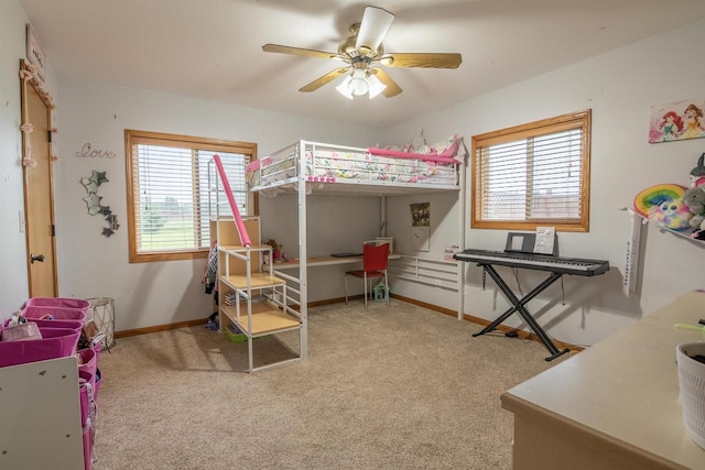 N3315 Brook Dr, Medford, WI 54451 - carpeted bedroom with baseboards and ceiling fan