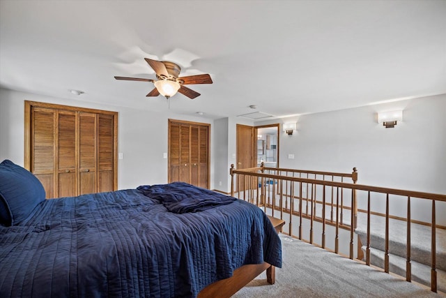 165 N 72nd St, Milwaukee, WI 53213 - bedroom with multiple closets, ceiling fan, and carpet floors