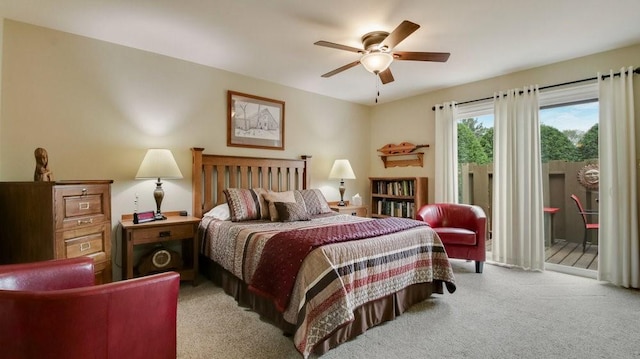 514 Fairfield Ct, Chippewa Falls, WI 54729 - carpeted bedroom with access to exterior and ceiling fan