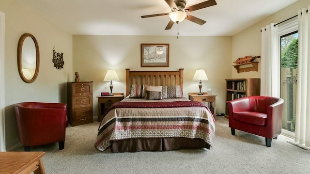 514 Fairfield Ct, Chippewa Falls, WI 54729 - bedroom featuring carpet, access to outside, and a ceiling fan