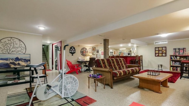514 Fairfield Ct, Chippewa Falls, WI 54729 - living room with ornamental molding and stairway