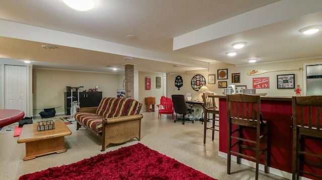 514 Fairfield Ct, Chippewa Falls, WI 54729 - living area with bar area and recessed lighting