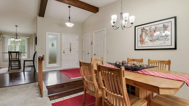 514 Fairfield Ct, Chippewa Falls, WI 54729 - dining space featuring a chandelier and tile patterned flooring