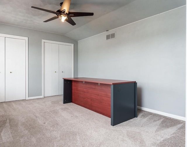 850 E Mckearn Ln, Beloit, WI 53511 - unfurnished office featuring carpet, a ceiling fan, and lofted ceiling