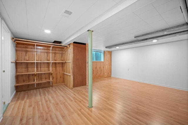 5110 W Cleveland Ave, Milwaukee, WI 53219 - basement with wood finished floors and wood walls