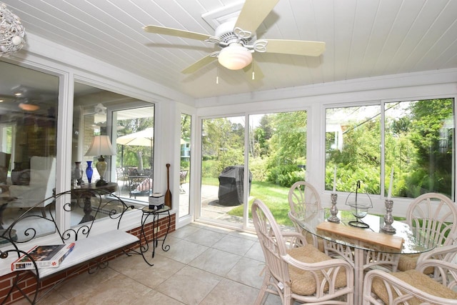 4729 James Ave, Wind Point, WI 53402 - sunroom with tile patterned floors and wood ceiling