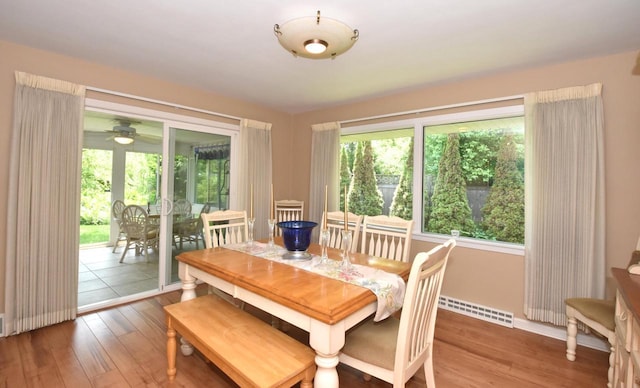 4729 James Ave, Wind Point, WI 53402 - dining area with wood-type flooring and ceiling fan