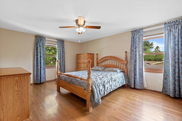 6500 S 121st St, Franklin, WI 53132 - bedroom featuring light wood-style floors and ceiling fan