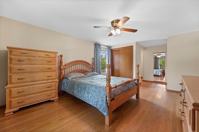 6500 S 121st St, Franklin, WI 53132 - bedroom with light wood-type flooring and ceiling fan