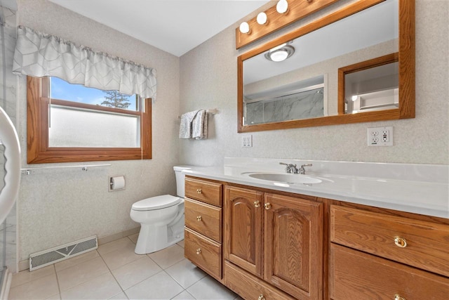 6500 S 121st St, Franklin, WI 53132 - full bath with vanity, tile patterned floors, and a shower