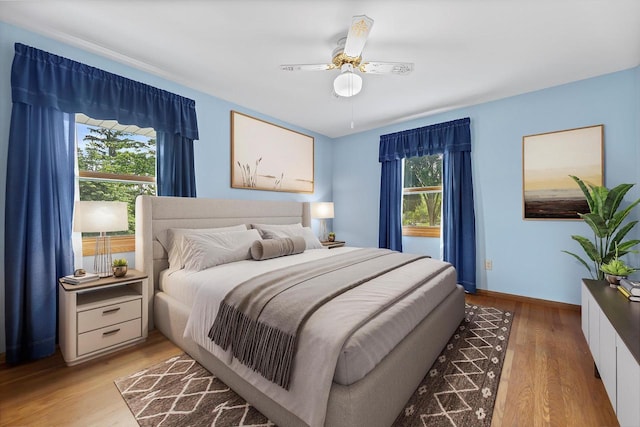 6500 S 121st St, Franklin, WI 53132 - bedroom featuring light wood finished floors and ceiling fan