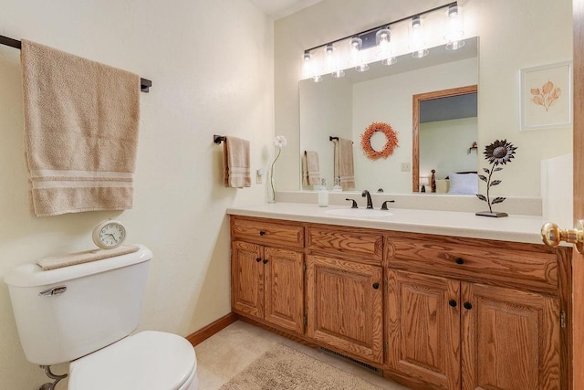 431 Ridgeway Dr, Brillion, WI 54110 - half bath with vanity and tile patterned floors