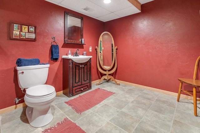 431 Ridgeway Dr, Brillion, WI 54110 - half bath featuring vanity and a paneled ceiling