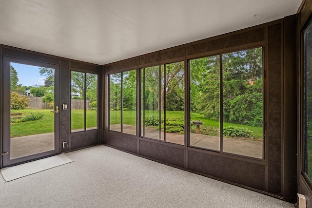 5325 Linden Cir, Racine, WI 53406 - unfurnished sunroom featuring carpet flooring