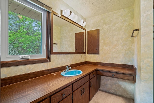 5325 Linden Cir, Racine, WI 53406 - bathroom with vanity and a textured ceiling