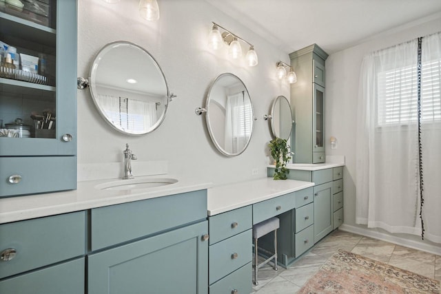 7949 W Oakwood Way, Franklin, WI 53132 - bathroom featuring marble finish flooring and vanity