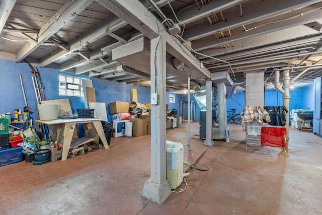 3715 N 2nd St, Milwaukee, WI 53212 - basement with heating unit and concrete block wall