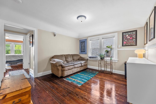 3715 N 2nd St, Milwaukee, WI 53212 - living room featuring wood-type flooring and baseboards