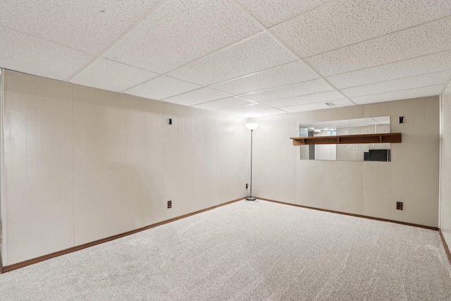 3352 S Adams Ave, Milwaukee, WI 53207 - finished below grade area with a drop ceiling and carpet