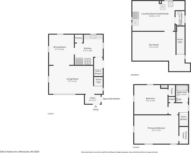 3352 S Adams Ave, Milwaukee, WI 53207 - view of floor plan / room layout