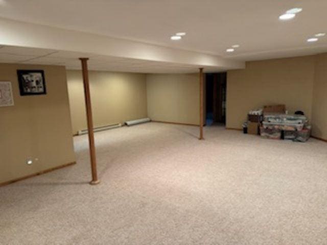 1064 Sunny Ridge Cir, Nekoosa, WI 54457 - finished below grade area featuring carpet and recessed lighting