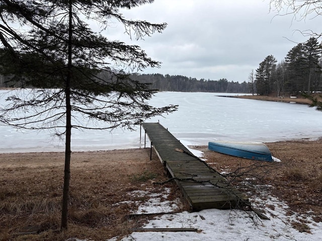 1119 Gross Rd, Woodruff, WI 54568 - dock with a wooded view