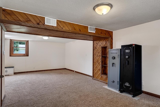 3202 34th St, South Street, La Crosse, WI 54601 - basement with carpet and wood walls