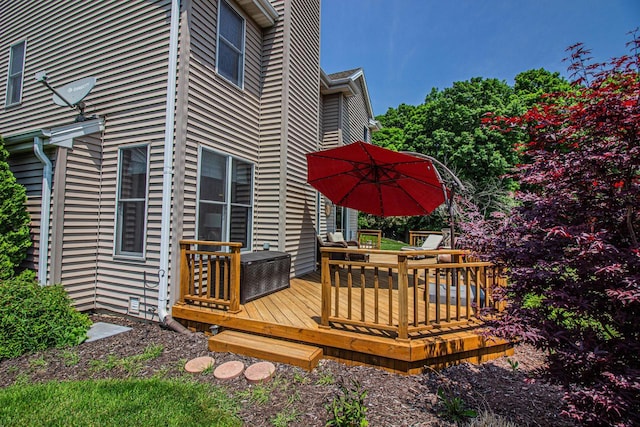120 Wind Sail Ct, Random Lake, WI 53075 - view of wooden terrace