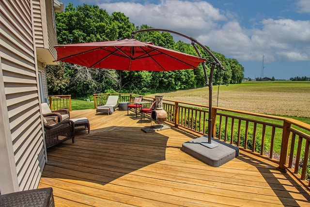 120 Wind Sail Ct, Random Lake, WI 53075 - wooden deck with a lawn
