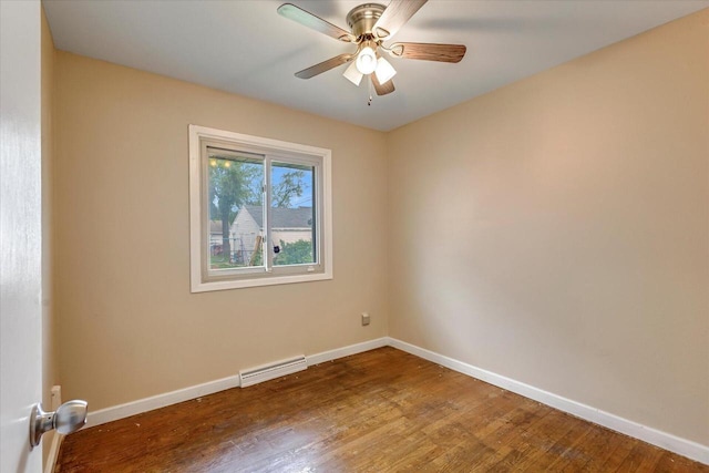 3918 W Hampton Ave, Milwaukee, WI 53209 - spare room with wood finished floors and a ceiling fan