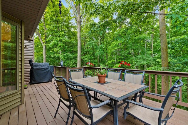 2510 Hillside Heights Dr, Green Bay, WI 54311 - deck featuring outdoor dining area and grilling area