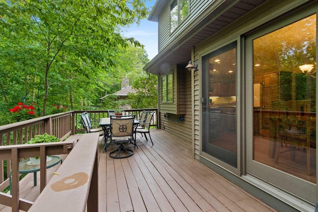 2510 Hillside Heights Dr, Green Bay, WI 54311 - wooden terrace featuring outdoor dining space