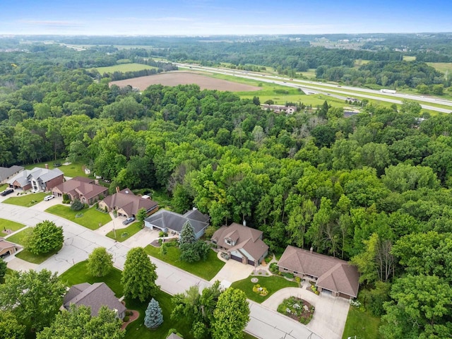 2510 Hillside Heights Dr, Green Bay, WI 54311 - aerial view of residential area featuring a heavily wooded area