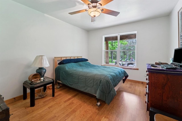 5093 County Highway G, Cavour, WI 54511 - bedroom with light wood-style floors and a ceiling fan