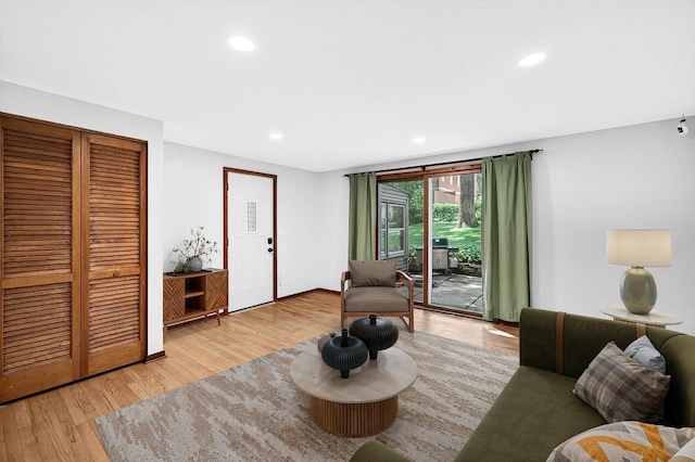 2813 Regent St, Madison, WI 53705 - living area with wood finished floors and recessed lighting