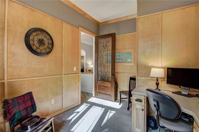 1403 Elm Ave, Menomonie, WI 54751 - carpeted office featuring crown molding and arched walkways