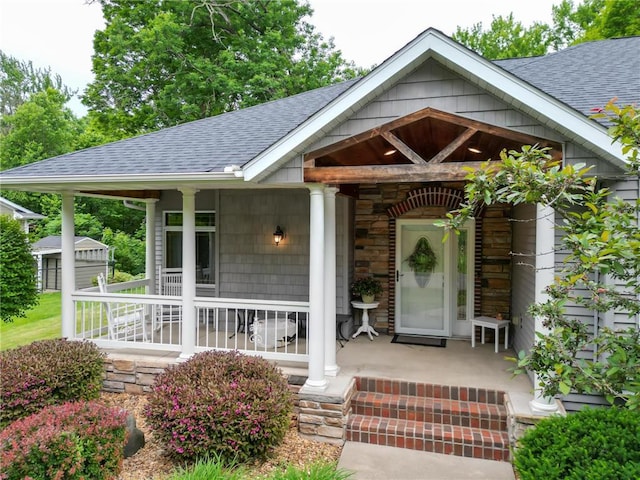 1403 Elm Ave, Menomonie, WI 54751 - property entrance with covered porch and a shingled roof