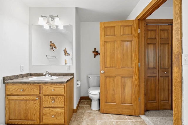N12757 Rivers Meet Dr, Athelstane, WI 54104 - bathroom featuring vanity, a closet, and tile patterned flooring